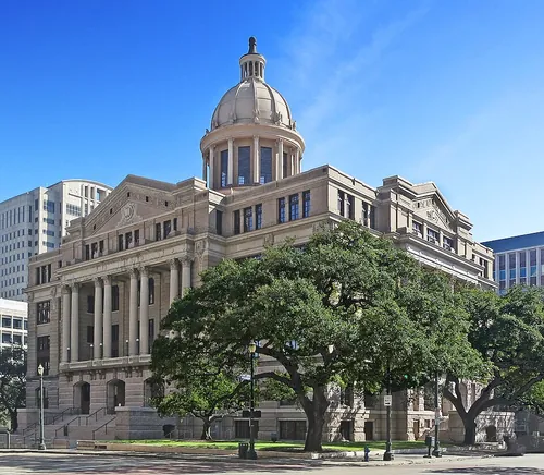 Harris County Courthouse — in Houston, Harris County, Texas.
This site has served as the courthouse square for Harris (Originally Harrisburg